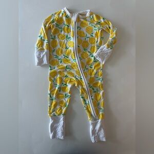 Little Sleepies Yellow Lemon Print Bamboo Footie, 3-6 Months